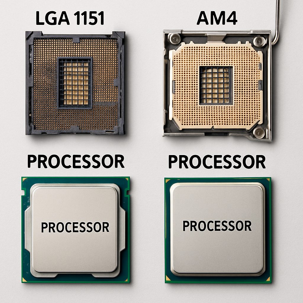 سوکتهای مادربرد: 1151، AM4، 1155 و کاربرد آنها در پردازندههای مختلف