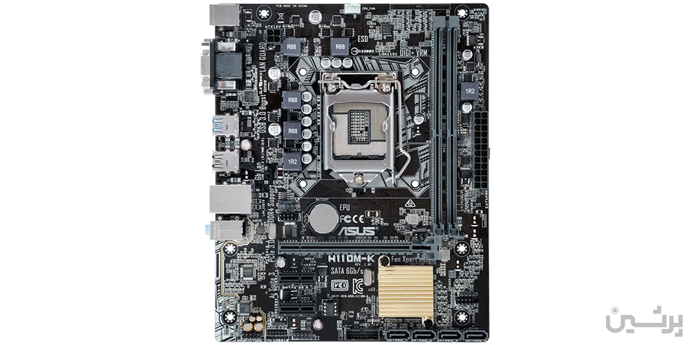 مادربرد استوک ASUS H110 مناسب برای پردازنده نسل ششم و هفتم اینتل