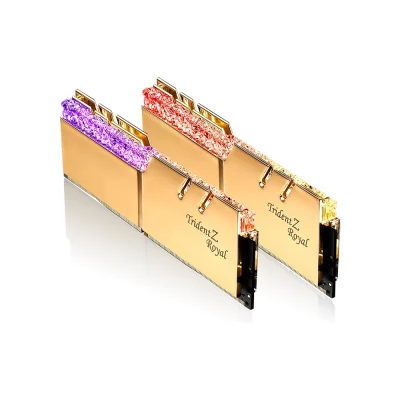 رم کامپیوتر استوک جی اسکیل تریدنت رویال مدل G.SKILL TRIDNET ROYAL 16GB(2*8GB) D4 3200MHz GOLD