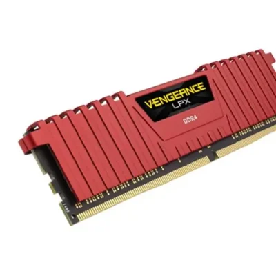 رم کامپیوتر استوک کورسیر ونجنس مدل CORSAIR VENGEANCE LPX RED 16GB(8*8) D4 3200MHz