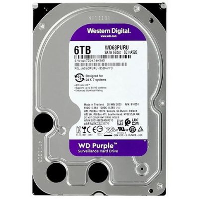 اچ دی دی استوک اینترنال HDD WESTERN PURPLE ظرفیت 6 ترابایت